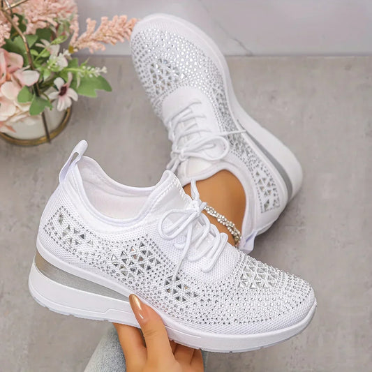 Lourdes | Zapatillas ortopédicas con brillantes diamantes