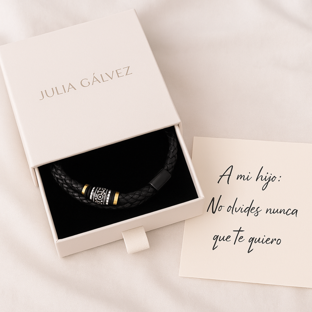 LAZO DE ACERO - PULSERA DE CUERO TRIPLE